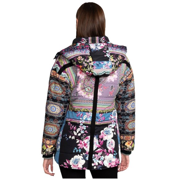 NWOT XS Johnny Was Mauri Puffer Zip Front Hooded Reversible Jacket C40223 $435 - Picture 4 of 16